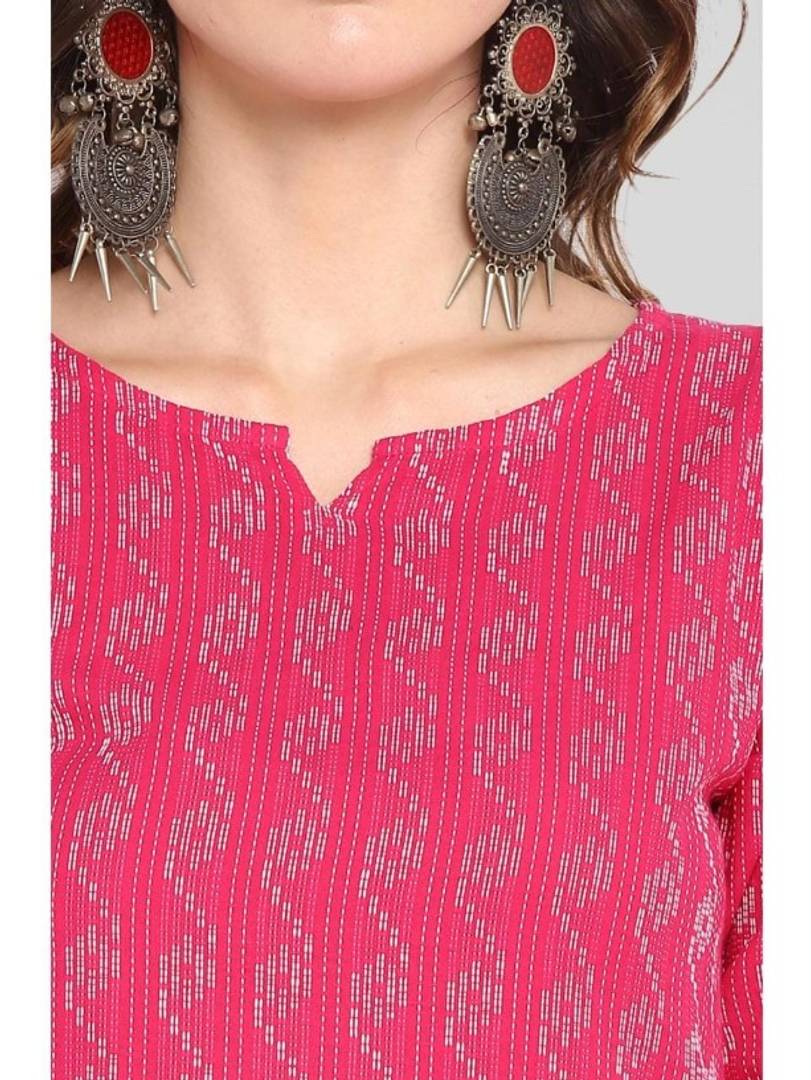 Stylish Cotton Printed Straight Kurta For Women